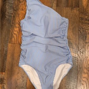 J. Crew Blue and White Striped Women’s Swimwear